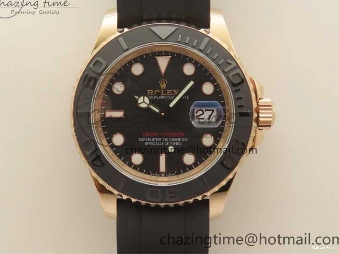 Black on 126655 Black 1:1 Bezel VS3235 Yacht-Master Edition Best Rubber Strap Ceramic RG 3EF 0415